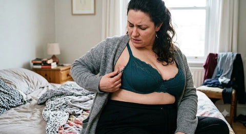 Soutien-gorge avec armature qui sort du tissu